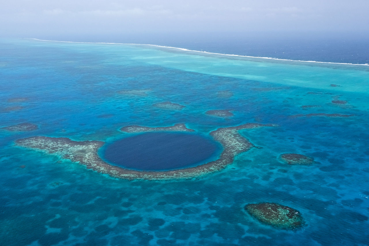 Belize City Reef Atoll Blue Hole Aerial